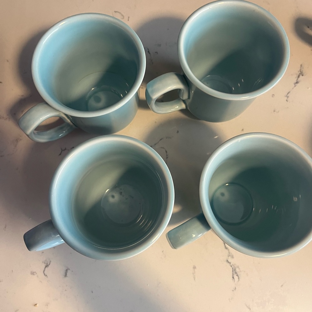 Threshold Wellsbridge blue aqua 14 oz Coffee Mug Cup, Stoneware, 4.25"  Set of 4 - Picture 4 of 4